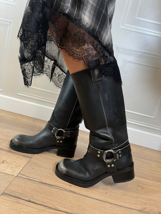 Biker in pelle effetto invecchiato - Ovyé