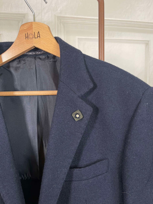 Giacca blazer in lana blu scuro - Exibit
