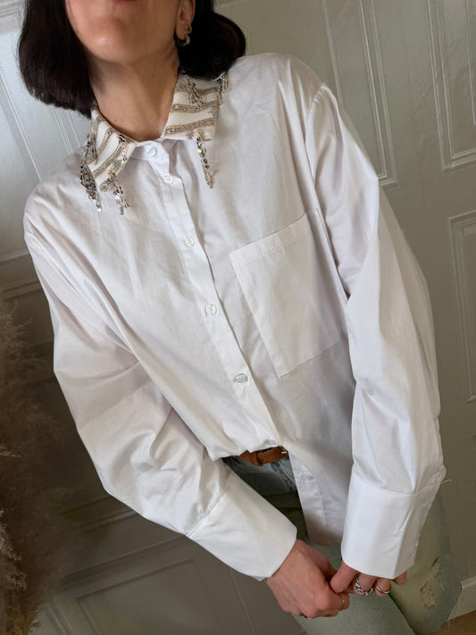 Camicia collo paillettes - Haveone