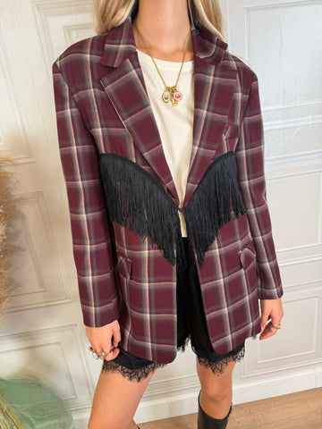 Giacca Blazer Frange Check - Vicolo