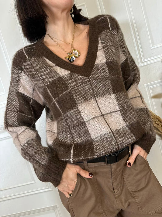 Pull V quadri - Vicolo