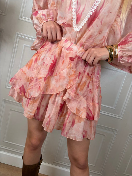 Minigonna fiori a balze - Haveone