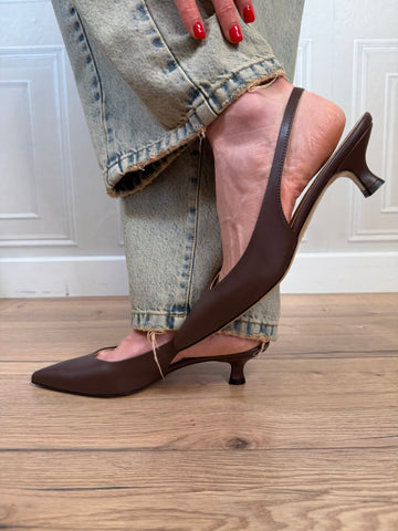 Slingback scollo asimmetrico moro - Ovyé