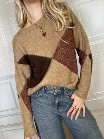 Pull rombi bronzo - Philia Loft