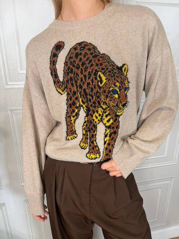 Maglione leopardo beige - Vicolo