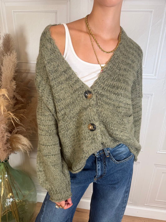 Cardigan mélange tre bottoni - HaveOne