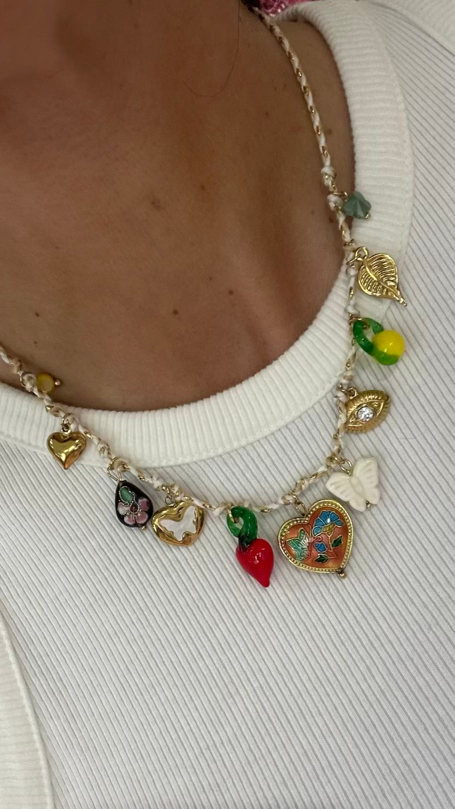 Collana filo treccia e charms - Hola selection