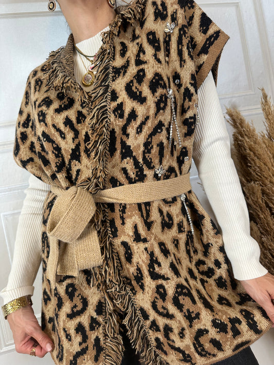 Gilet alanui maculato strass - Haveone