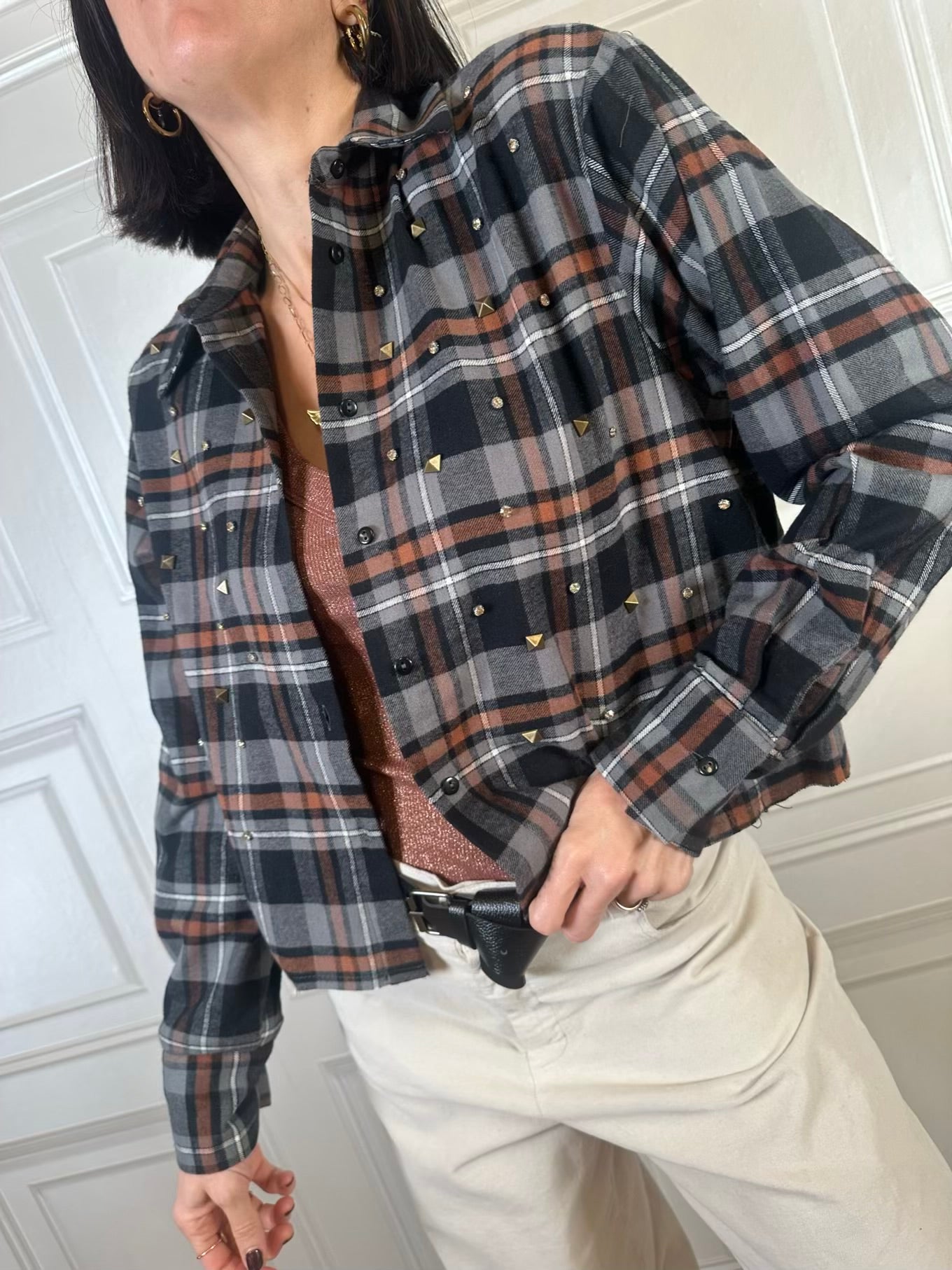 Camicia crop borchie - SusyMix