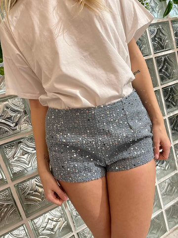 Shorts paillettes e rotture - Haveone