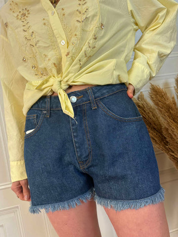 Shorts denim sfrangiato - Haveone