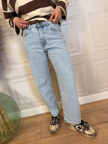 Jeans donna Giacinto boyfriend vita alta azzurro - Kontatto