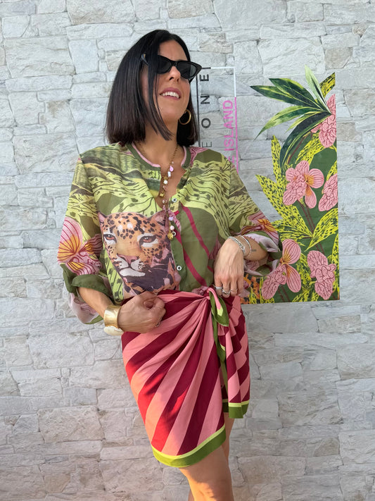 PREORDER Gonna pareo righe Safari bloom - Haveone