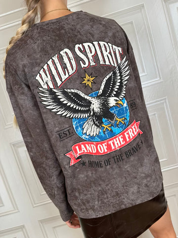 T-shirt stone wash wild spirit - Haveone