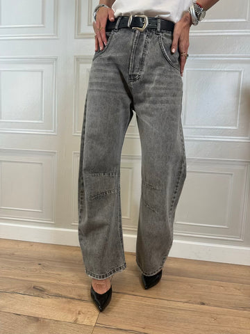 Jeans barrel cuciture - Philia Loft
