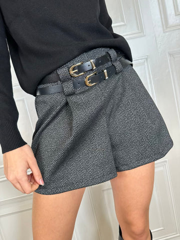 Shorts pinces doppia cintura - Haveone