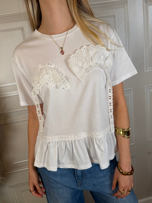 T-Shirt volant sangallo - Kontatto