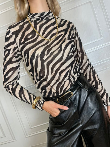 Maglia lupetto cashmirina zebrata - Haveone