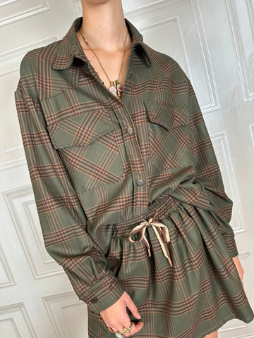 Camicia over check verde - Kikisix