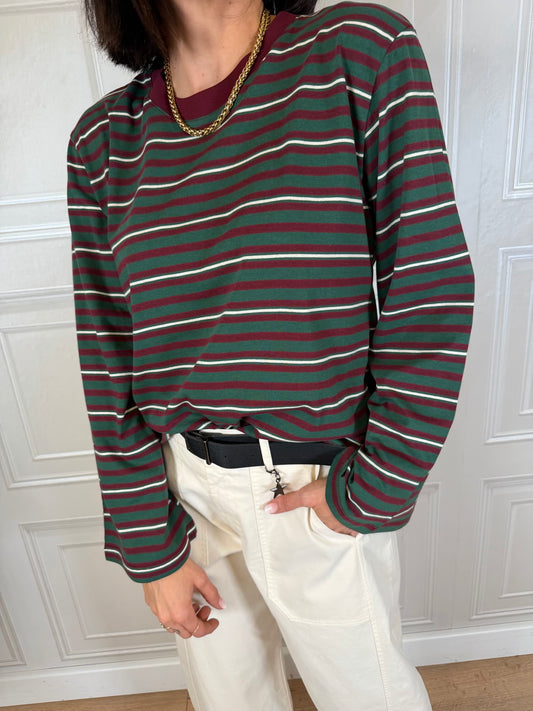 T-shirt righe campana verde - Susymix