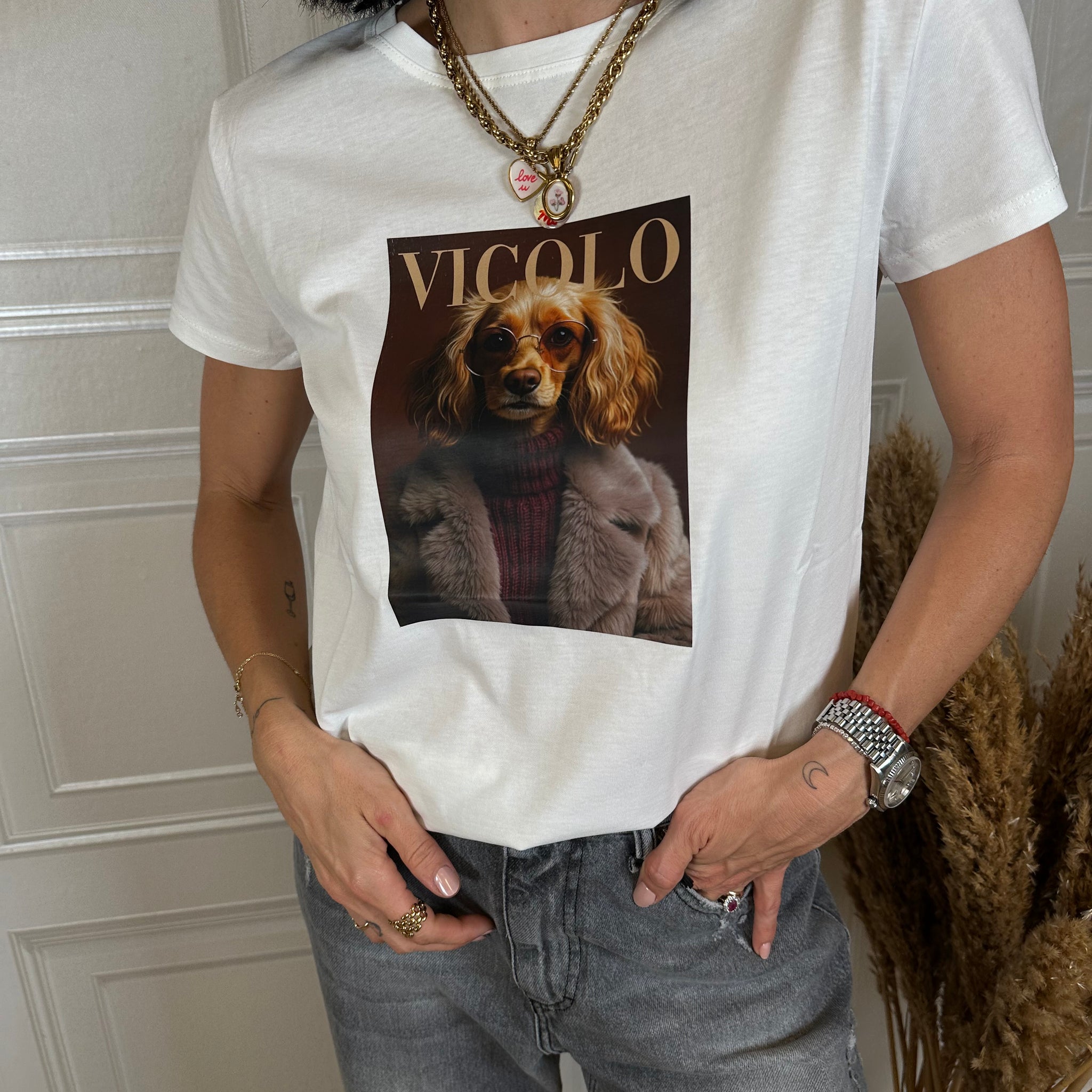 T-shirt cagnolino con occhiali - Vicolo