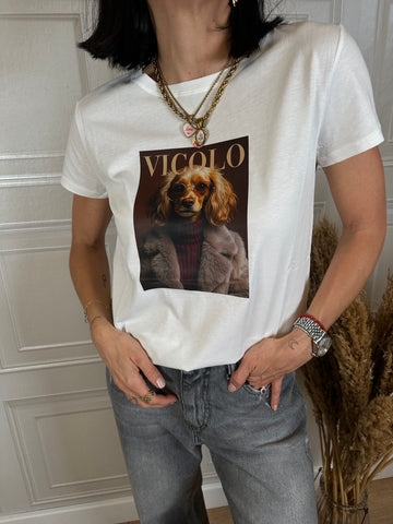 T-shirt cagnolino con occhiali - Vicolo