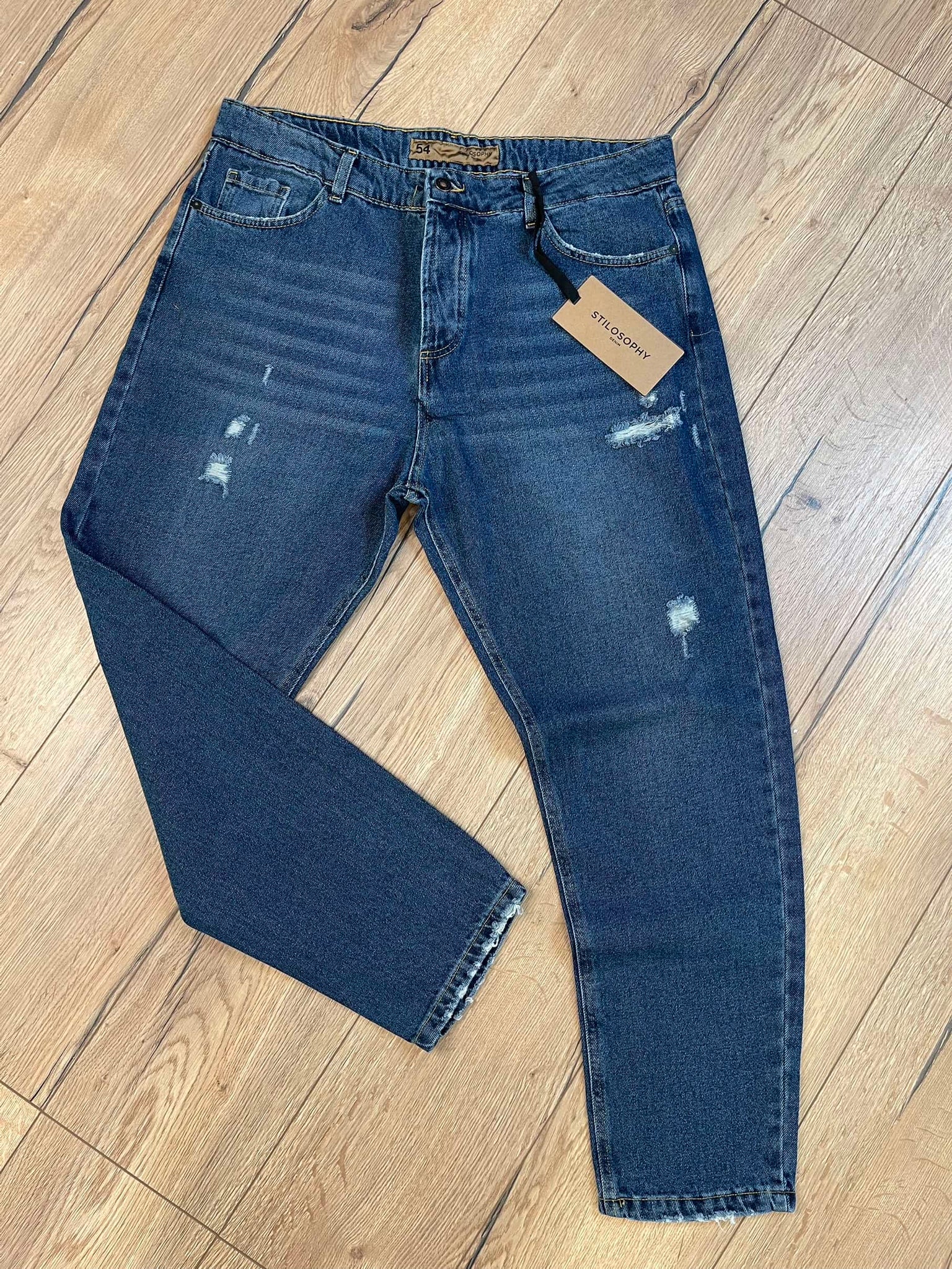Jeans denim carrot fit rotture - Stilosophy