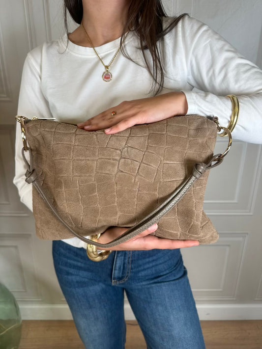 Borsa suede Brenda coco - Hola Selection