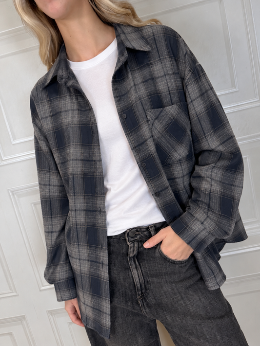 Camicia check grigio Pink Wilderness - Susymix