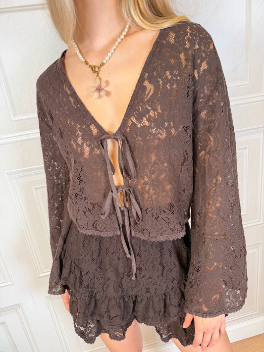 Camicia pizzo laccetti moro - Kikisix