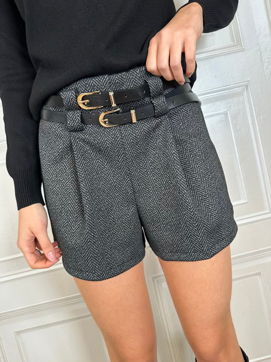 Shorts pinces doppia cintura - Haveone