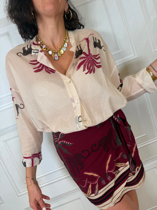 Camicia tigri e palme India - Kikisix