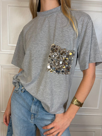 T-shirt tasca paillettes - Tensione In