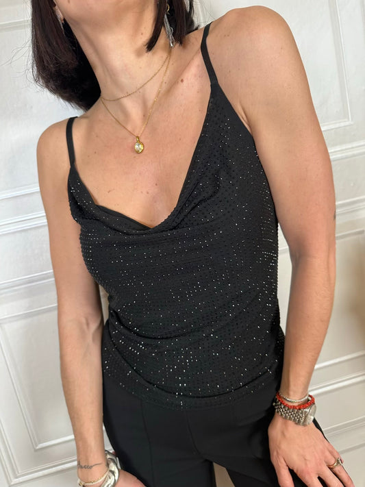 Top strass scollo cascata - Kontatto