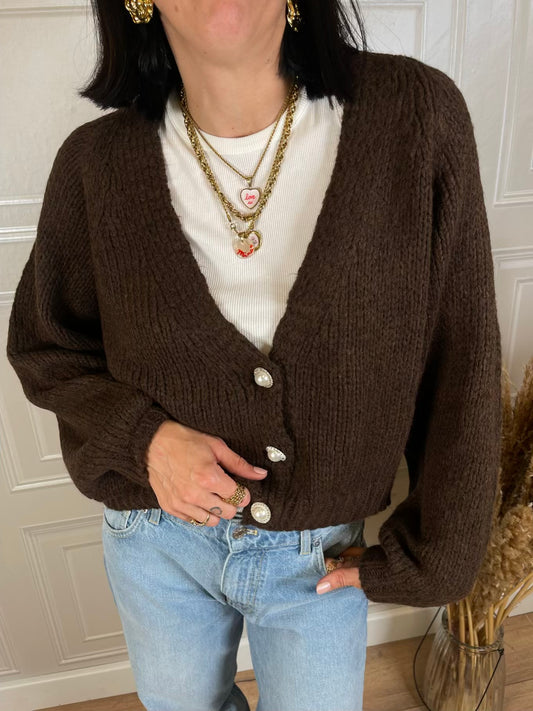 Cardigan bottoni perla - HaveOne
