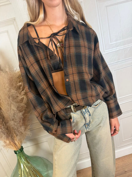 Camicia laccetto con bralette check - Vicolo