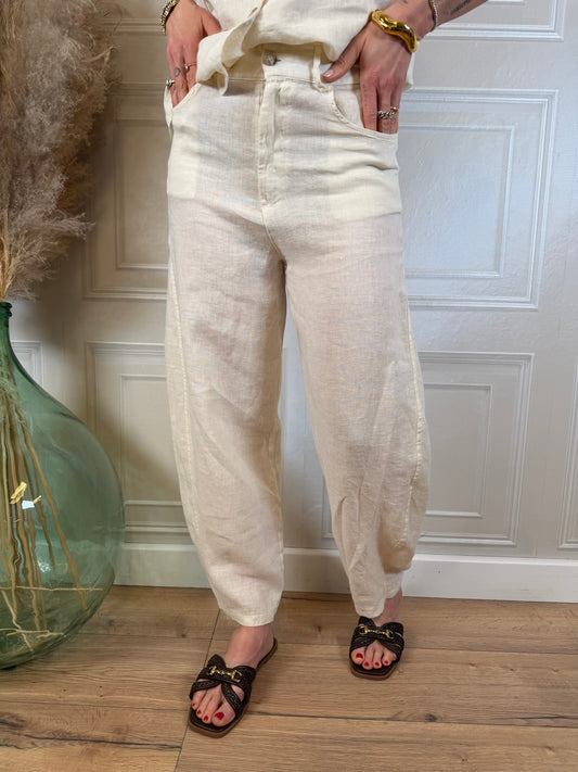 Pantalone in 100% lino burro - HaveOne