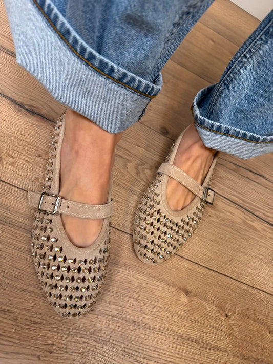 Ballerina traforata strass beige - SusyMix