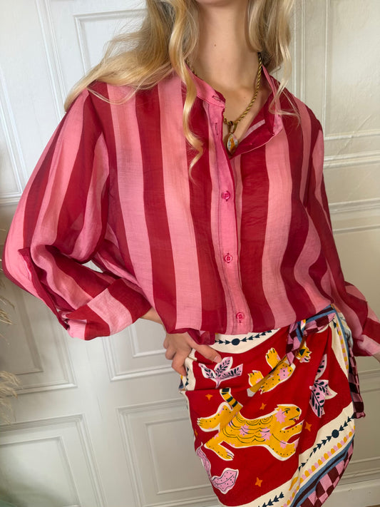 Camicia righe rosa e rosso - Haveone