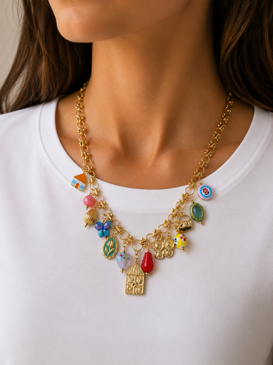 Collana Sweet home multicharms - Hola