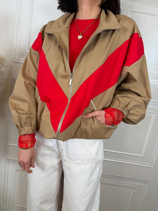 Bomber cotone riga cammello - Haveone