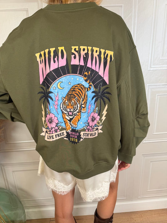 Felpa Wild spirit tigre militare - Vicolo