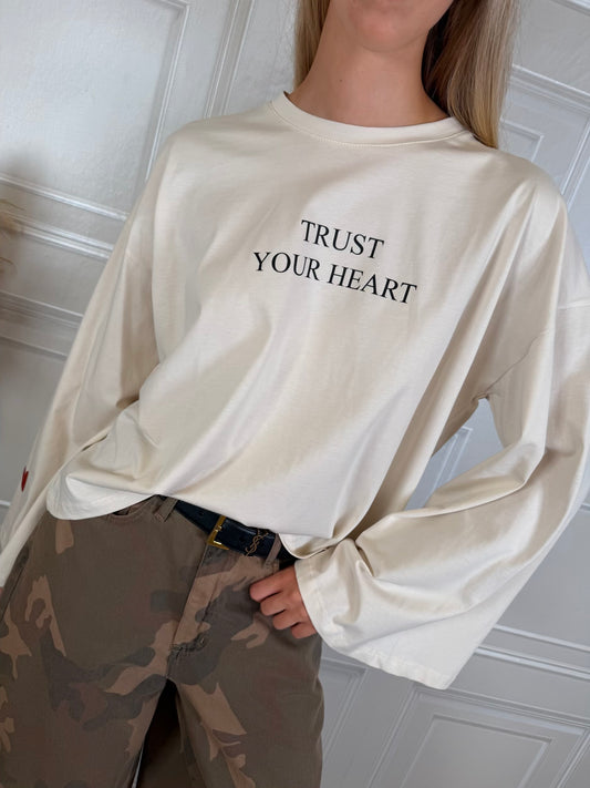 T-shirt manica ampia Trust Your Heart - Vicolo