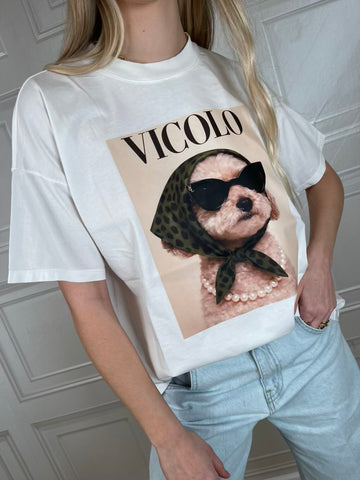T-shirt barboncino occhiali - Vicolo