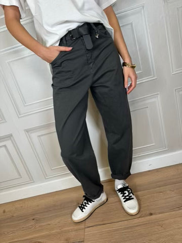 Pantalone carrot cuoricino piombo - SusyMix