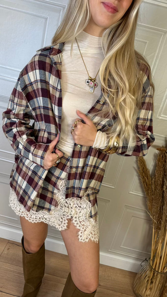 Camicia check vino- Haveone