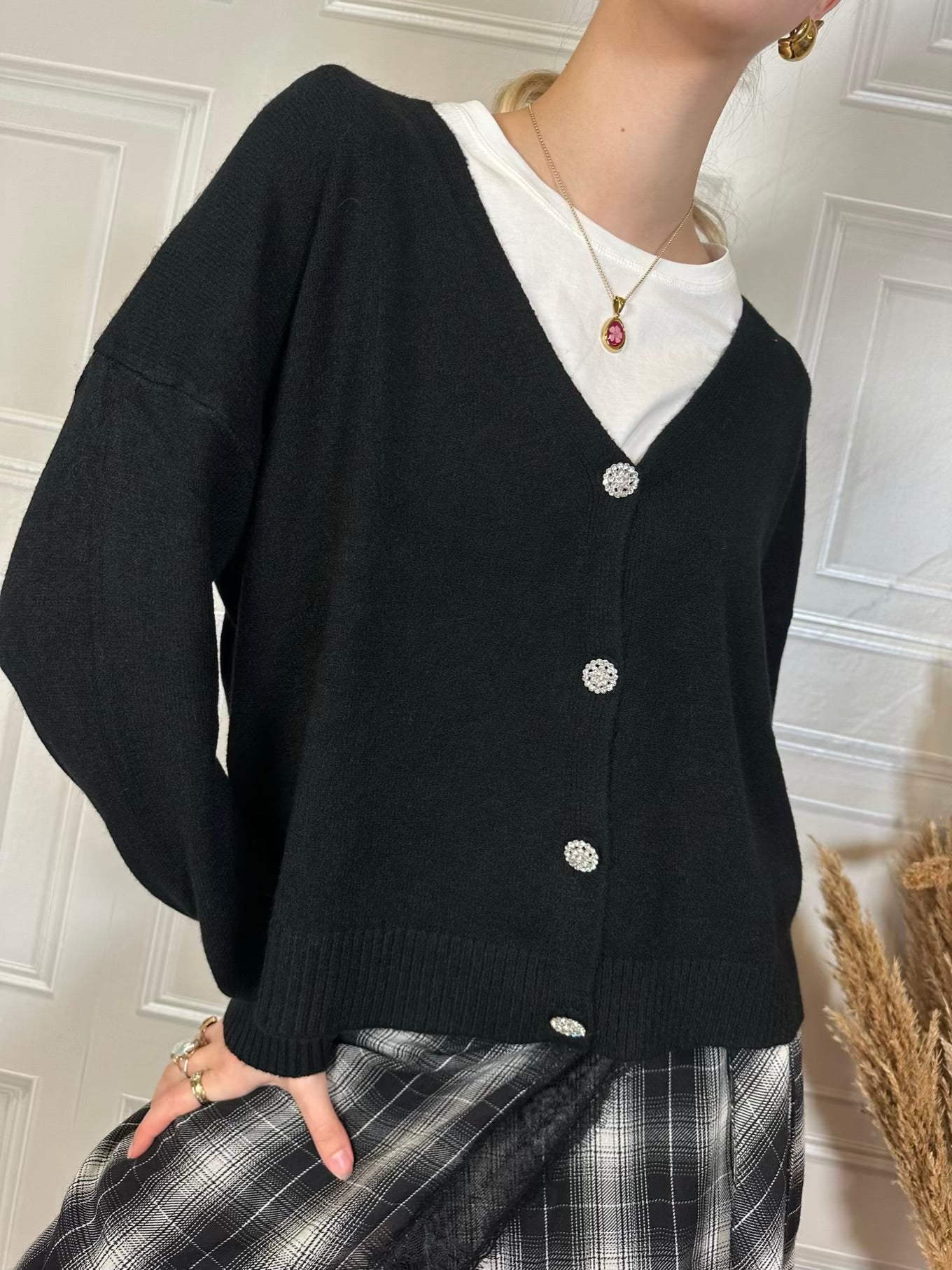 Cardigan bottoni gioiello - Kikisix