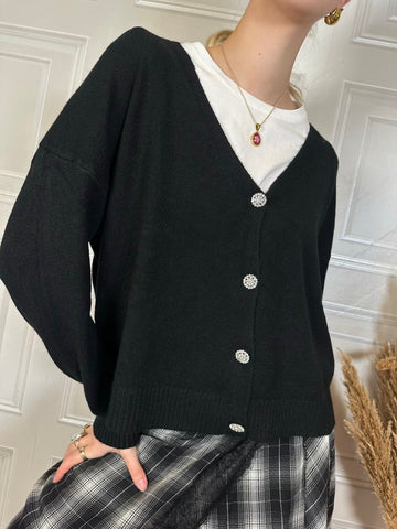 Cardigan bottoni gioiello - Kikisix