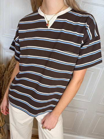 T-shirt righe taschino - Vicolo