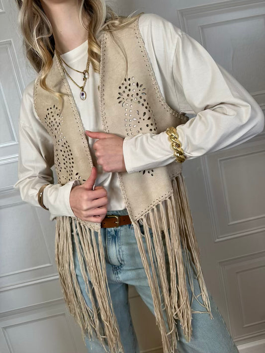 Gilet suede con frange - Vicolo
